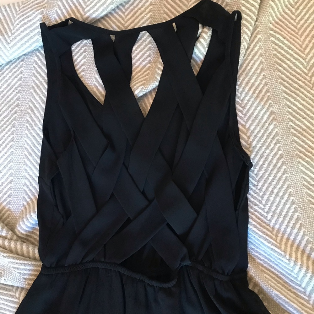 black detailed back formal dress
